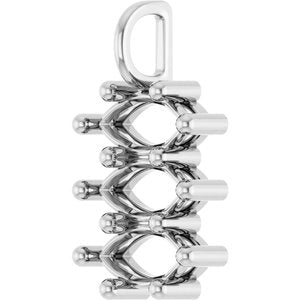 18K White Gold 10x5 mm Marquise Pendant Mounting – image 4