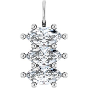 Platinum 10x5 mm Marquise Pendant Mounting