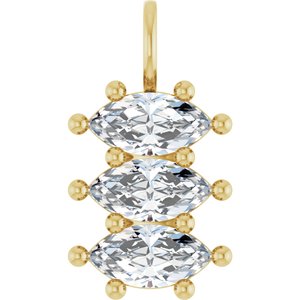 18K Yellow Gold 10x5 mm Marquise Pendant Mounting