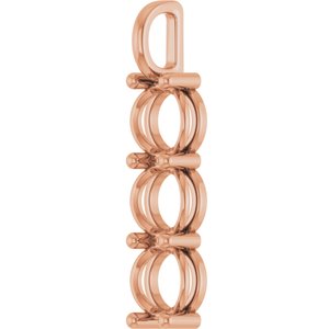 10K Rose Gold 9 mm Round Pendant Mounting – image 4