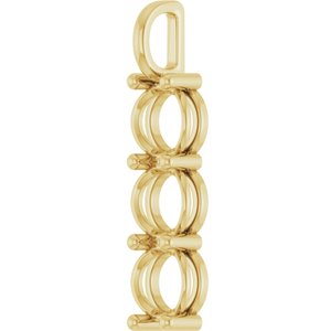 18K Yellow Gold 9 mm Round Pendant Mounting – image 4