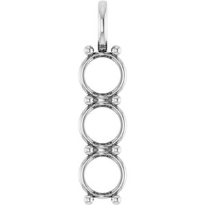 14K White Gold 9 mm Round Pendant Mounting – image 2