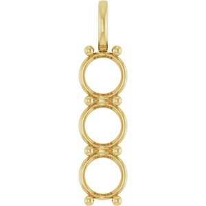 14K Yellow Gold 9 mm Round Pendant Mounting – image 2