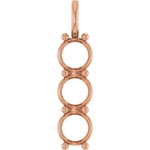 10K Rose Gold 9 mm Round Pendant Mounting – image 2