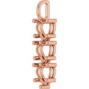 10K Rose Gold 9x9 mm Heart Pendant Mounting – image 4