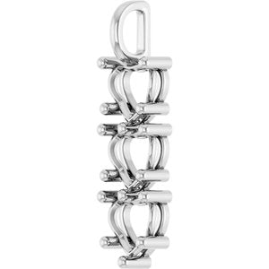 18K White Gold 9x9 mm Heart Pendant Mounting – image 4