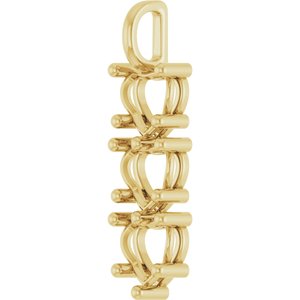 18K Yellow Gold 9x9 mm Heart Pendant Mounting – image 4