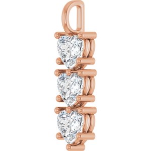 18K Rose Gold 9x9 mm Heart Pendant Mounting – image 3