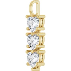 10K Yellow Gold 9x9 mm Heart Pendant Mounting – image 3