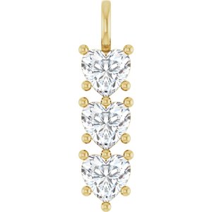 18K Yellow Gold 9x9 mm Heart Pendant Mounting