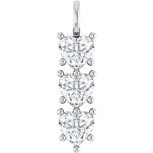 18K White Gold 9x9 mm Heart Pendant Mounting