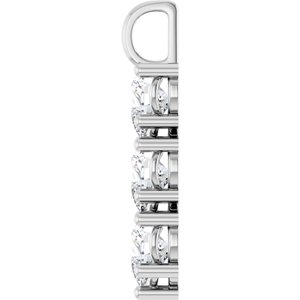 10K White Gold 9x9 mm Heart Pendant Mounting – image 5