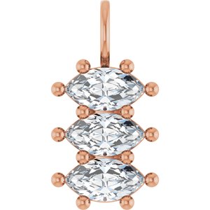18K Rose Gold 8.5x4.5 mm Marquise Pendant Mounting