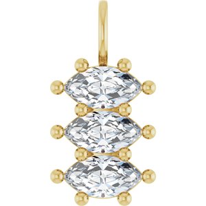 14K Yellow Gold 8.5x4.5 mm Marquise Pendant Mounting