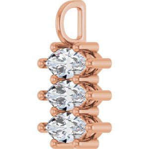 10K Rose Gold 8.5x4.5 mm Marquise Pendant Mounting – image 3