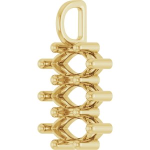 14K Yellow Gold 8.5x4.5 mm Marquise Pendant Mounting – image 4