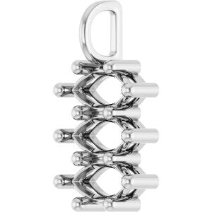 10K White Gold 8.5x4.5 mm Marquise Pendant Mounting – image 4
