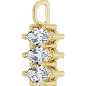 14K Yellow Gold 8.5x4.5 mm Marquise Pendant Mounting – image 3