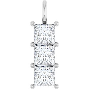 14K White Gold 7x7 mm Square Pendant Mounting