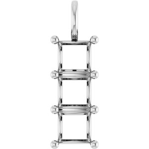 14K X1 White Gold 7x7 mm Square Pendant Mounting – image 2