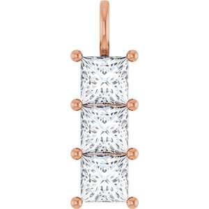 18K Rose Gold 7x7 mm Square Pendant Mounting