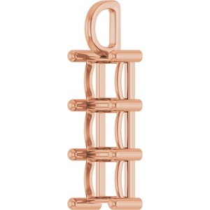 10K Rose Gold 7x7 mm Square Pendant Mounting – image 4