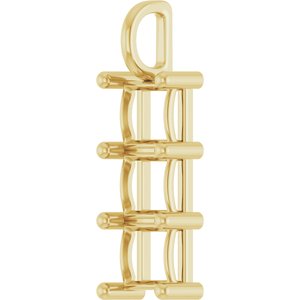 18K Yellow Gold 7x7 mm Square Pendant Mounting – image 4