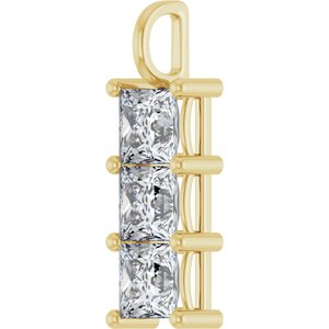 14K Yellow Gold 7x7 mm Square Pendant Mounting – image 3