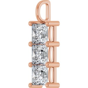 10K Rose Gold 7x7 mm Square Pendant Mounting – image 3