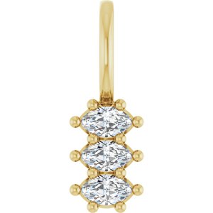 14K Yellow Gold 3.5x2 mm Marquise Pendant Mounting