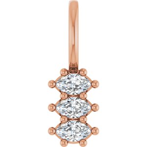14K Rose Gold 3.5x2 mm Marquise Pendant Mounting