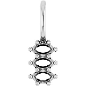 Platinum 3.5x2 mm Marquise Pendant Mounting – image 2