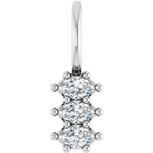 14K White Gold 3.5x2 mm Marquise Pendant Mounting