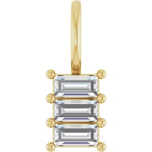 10K Yellow Gold 4x2 mm Straight Baguette Pendant Mounting