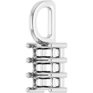 18K White Gold 4x2 mm Straight Baguette Pendant Mounting – image 4