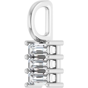 14K X1 White Gold 4x2 mm Straight Baguette Pendant Mounting – image 3