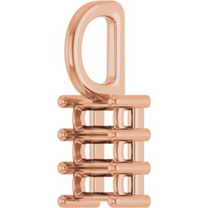 10K Rose Gold 4x2 mm Straight Baguette Pendant Mounting – image 4