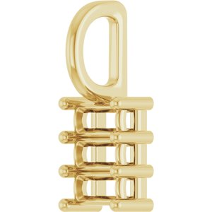 14K Yellow Gold 4x2 mm Straight Baguette Pendant Mounting – image 4