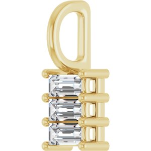 18K Yellow Gold 4x2 mm Straight Baguette Pendant Mounting – image 3