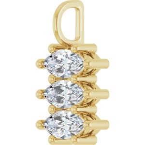 10K Yellow Gold 8x4 mm Marquise Pendant Mounting – image 3