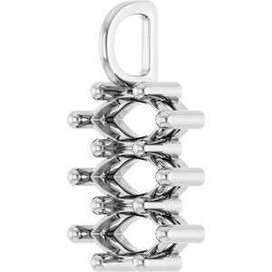 10K White Gold 8x4 mm Marquise Pendant Mounting – image 4