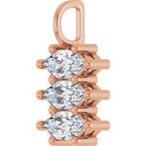 14K Rose Gold 8x4 mm Marquise Pendant Mounting – image 3
