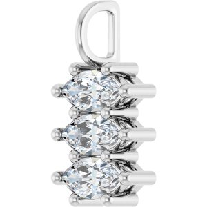 14K X1 White Gold 8x4 mm Marquise Pendant Mounting – image 3