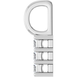 18K White Gold 4x2 mm Straight Baguette Pendant Mounting – image 5
