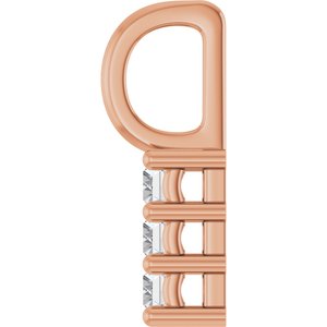 14K Rose Gold 4x2 mm Straight Baguette Pendant Mounting – image 5