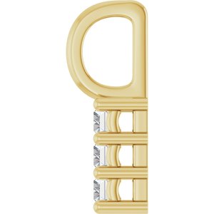 14K Yellow Gold 4x2 mm Straight Baguette Pendant Mounting – image 5