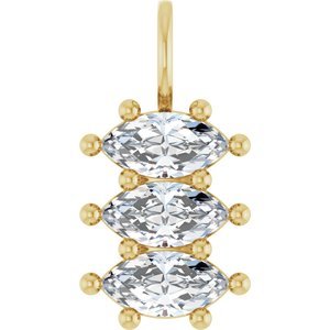 18K Yellow Gold 8x4 mm Marquise Pendant Mounting