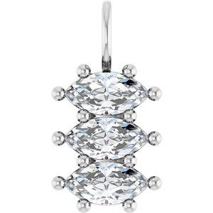 Platinum 8x4 mm Marquise Pendant Mounting