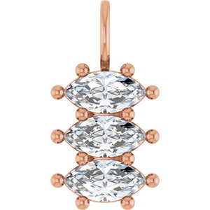 14K Rose Gold 8x4 mm Marquise Pendant Mounting