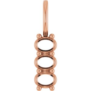 14K Rose Gold 4x3 mm Oval Pendant Mounting – image 2